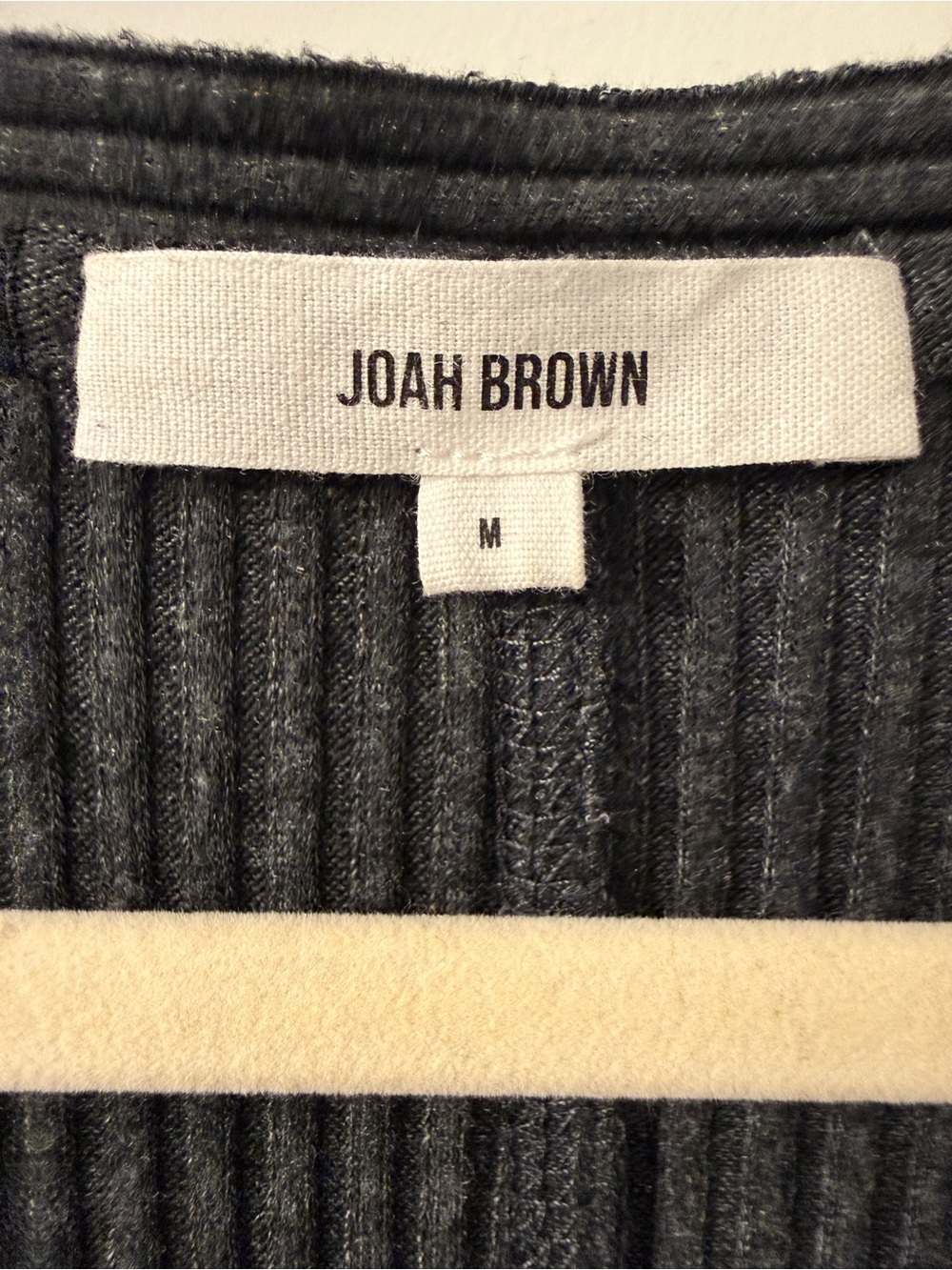 Joah Brown V-Neck Relaxed Fit Ribbed Knit Cardigan Charcoal Gray Size Medium - Picture 6 of 10